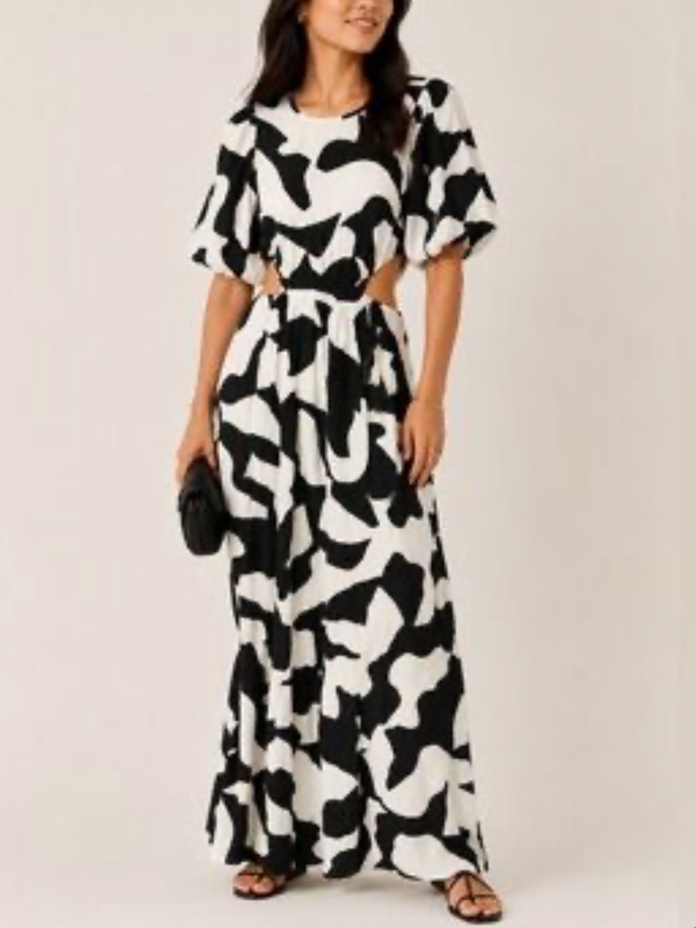 NWTs Abercrombie & Fitch Black and White Cutout Maxi Dress
